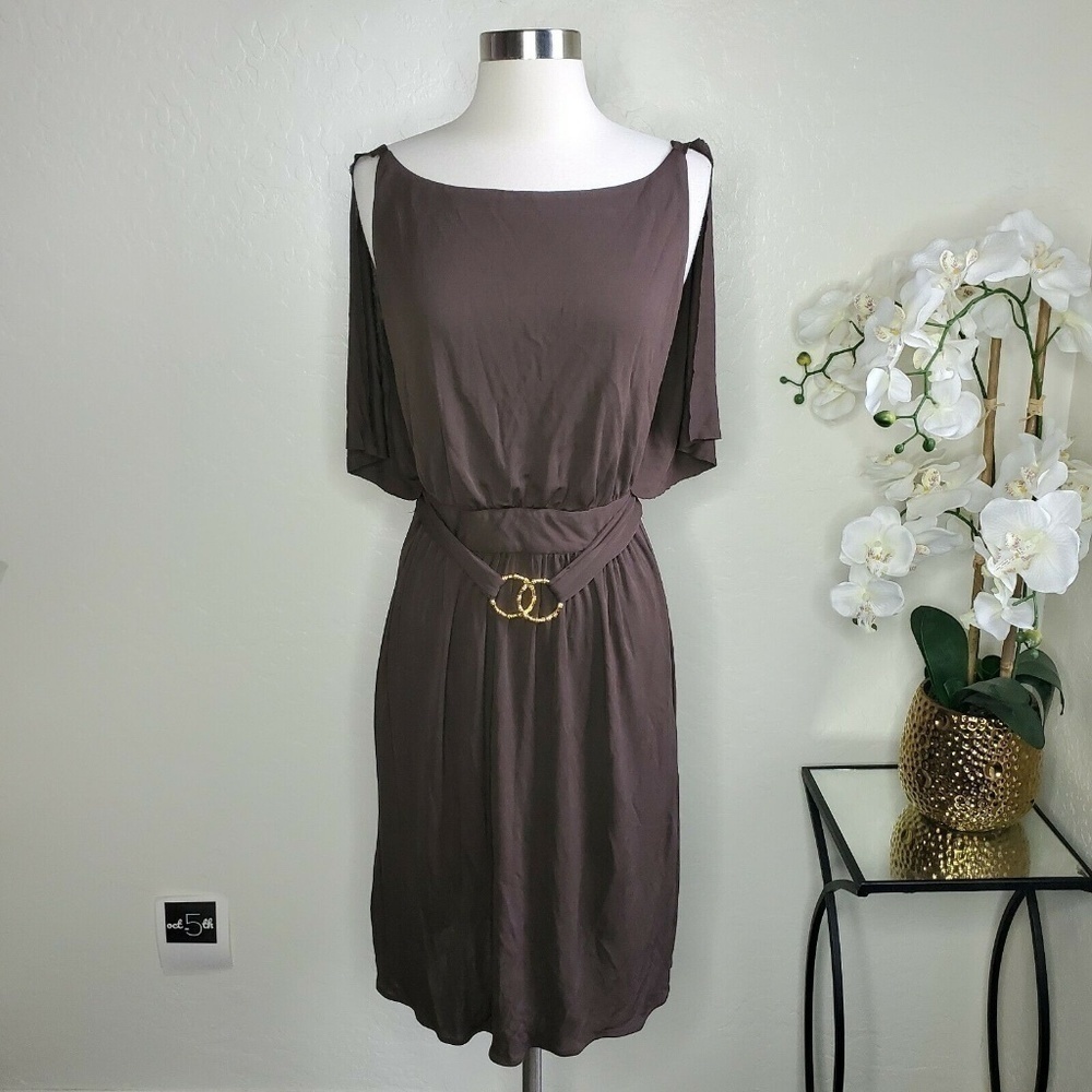 An Original Milly Of New York Brown Belted Batwing